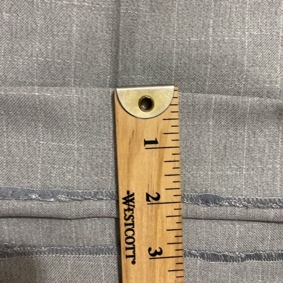 Long Tall Sally Grey Check Flat Front Wide Leg Pants size 16 Tall Career Work - Picture 12 of 12